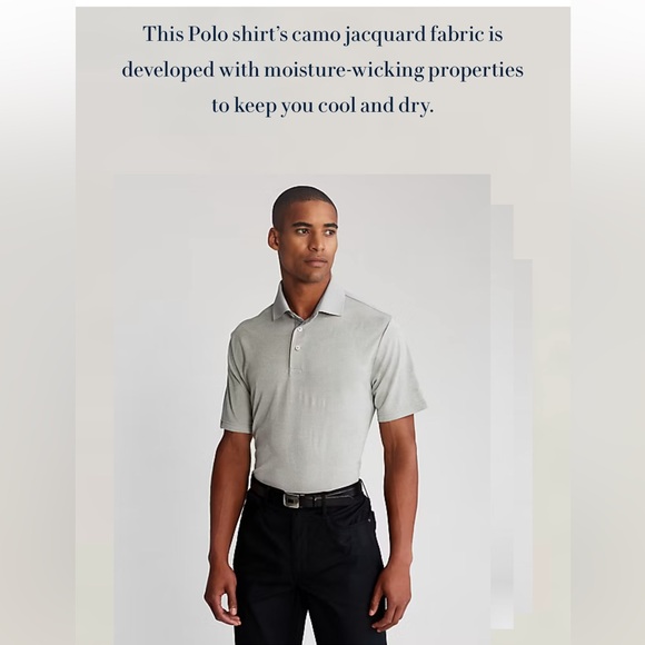 Ralph Lauren RLX Men's Performance Golf Polo Mesh Gray Camo Med EUC - Picture 8 of 15